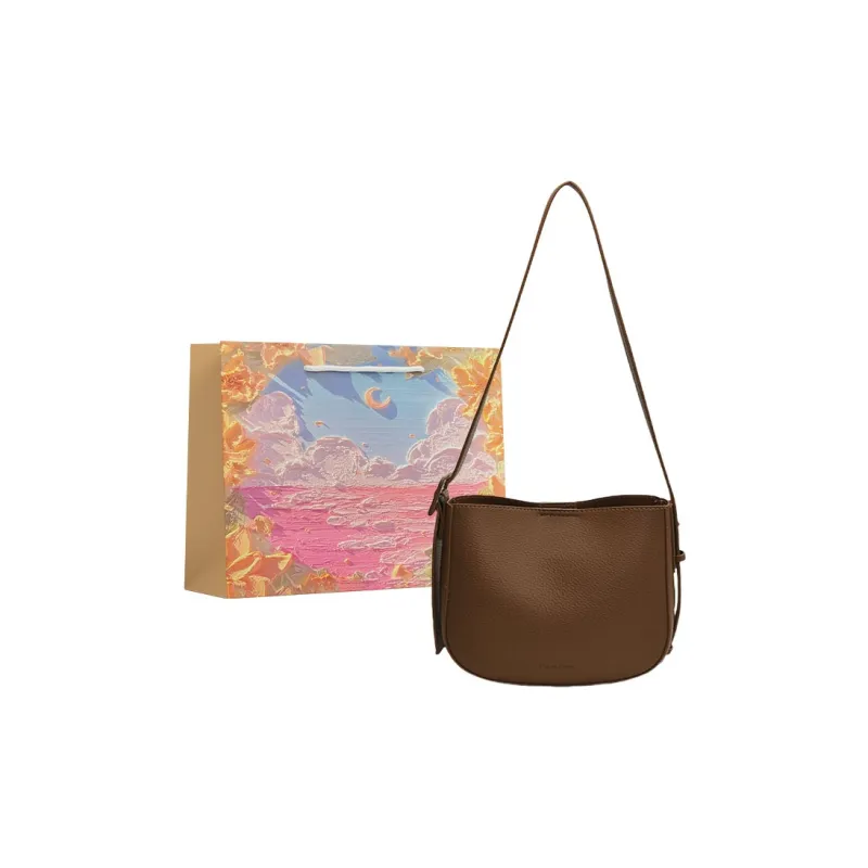 BRINCH PU Shoulder Bag Regular Women's Coffee/Black/Brown-6