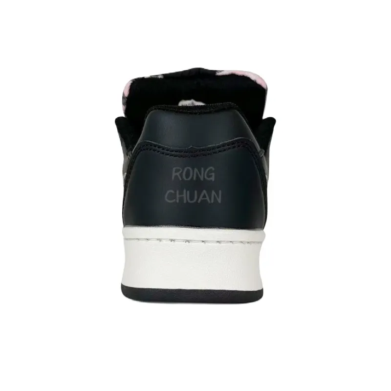 Rongchuan Slip Resistant Water Resistant Wear Resistant Lightweight Low Top Skateboard Shoes Unisex Black Pink Box-3