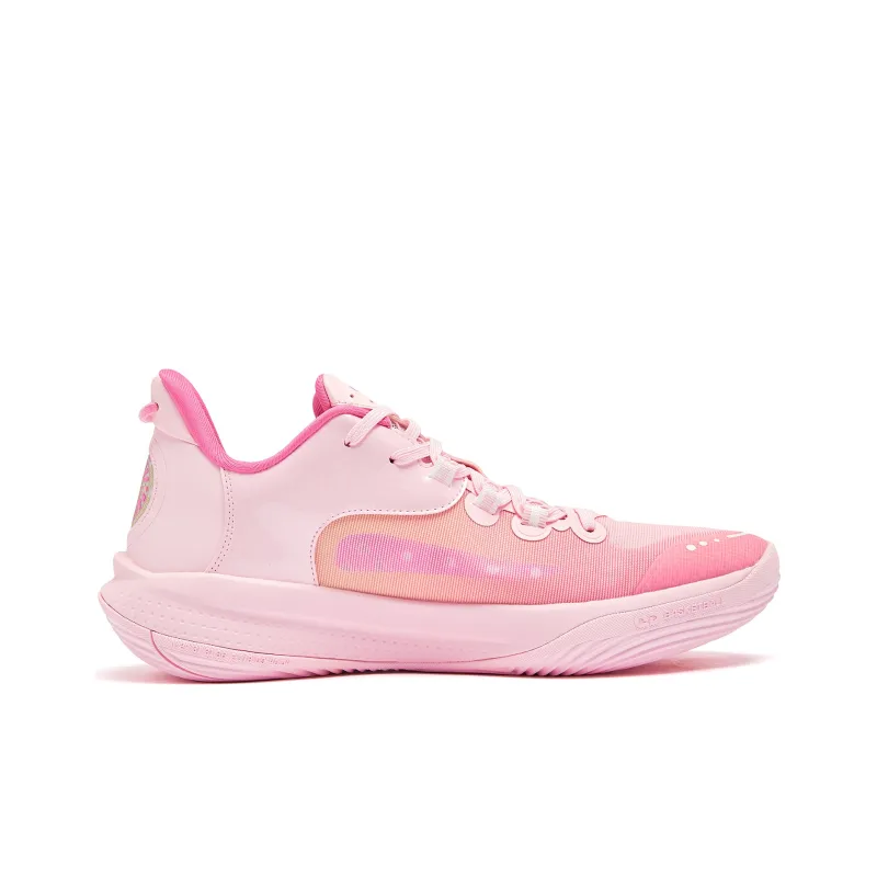 QIAODAN Cushioning Coverage Rebound Anti Twist Breathable Slip Resistant Low Top Basketball Shoes Men's Pink-1