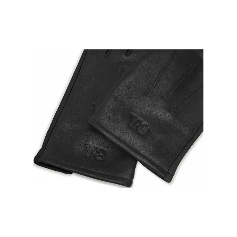 Y 3 Calfskin Gloves Men's Black-1