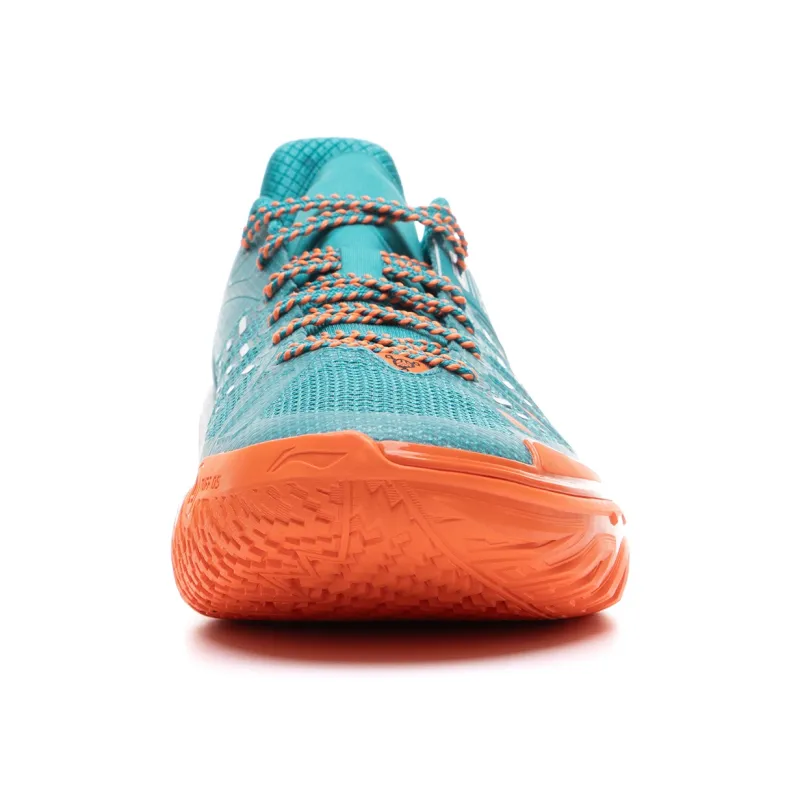 LiNing Jie Ao 2 Cushioning Anti Slip And Wear Resistant Rebound Low Top Outdoor Basketball Shoes Men's Cyan Orange-4