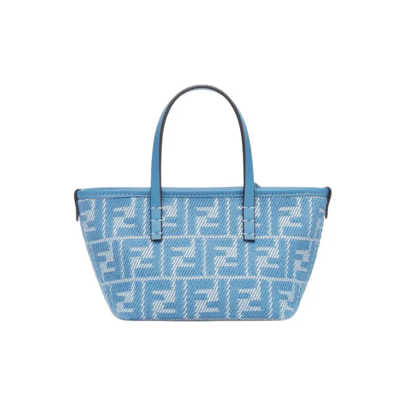 FENDI Cotton Tote Bag, Shopping Bag, Shoulder Bag, Crossbody Bag, Handbag Mini Women's Blue-2