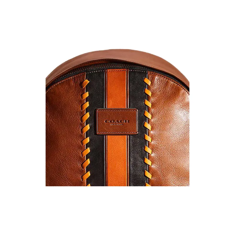 COACH Campus Calfskin Backpack Large Size Women's Brown & Black-4