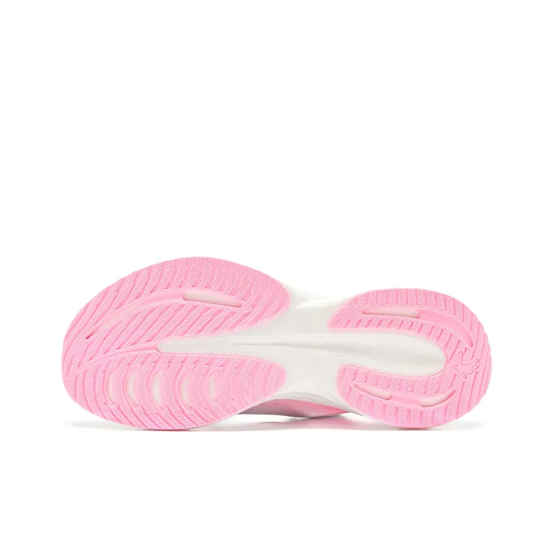 QIAODAN Light Speed 5.0PLUS Cushioned Slip Resistant Abrasion Resistant Low Top Casual Running Shoes Women's White Pink-4