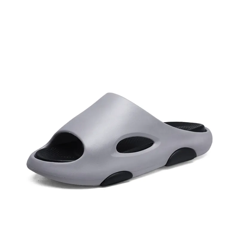 PLAY COBBLER Rubber Sole Cut Out Slip Resistant Abrasion Resistant Massage Slide Slippers Men's-4