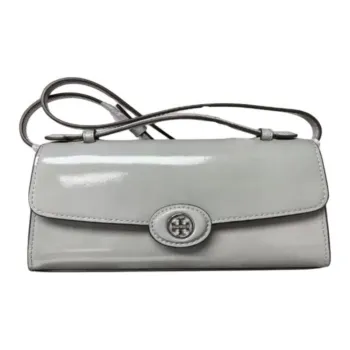 TORY BURCH Robinson Cow Split Leather Shoulder Bag, Crossbody Bag, Handbag Mini Women's Gray