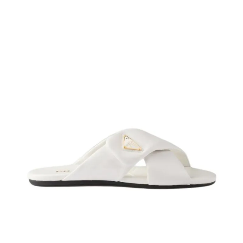 PRADA Rubber Sole Slide Slippers Women's White-1