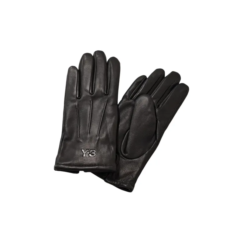 Y 3 Calfskin Gloves Men's Black-2