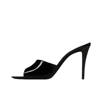 SAINT LAURENT Romy Almond Peep Toe Mules Women's