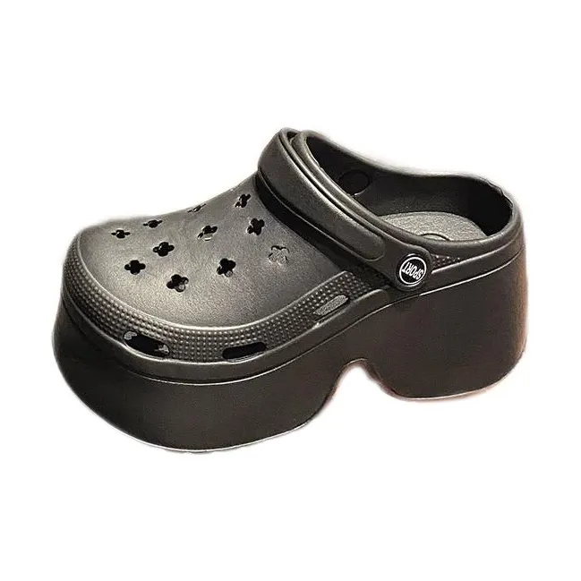 NAIHUO Platform Clogs For Women's Summer Wear, Slip Resistant Beach Height Increasing EVA Closed Toe Slippers-7