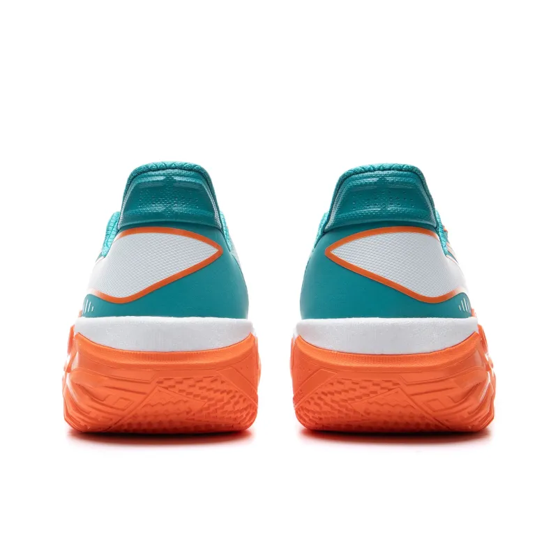 LiNing Jie Ao 2 Cushioning Anti Slip And Wear Resistant Rebound Low Top Outdoor Basketball Shoes Men's Cyan Orange-5