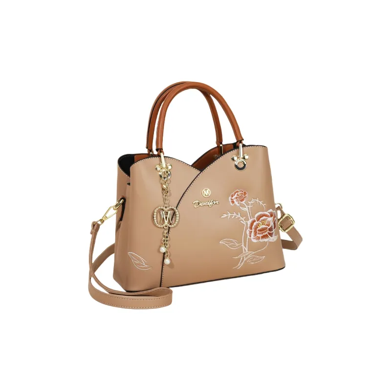 Weymond Leather Handbag Regular Women's Ecru/Blue/Khaki-3