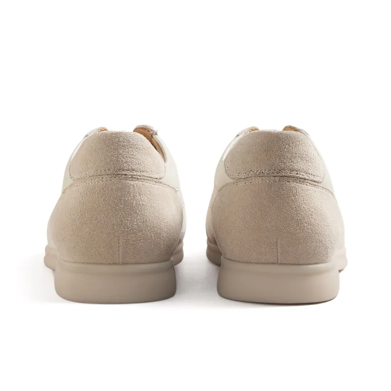 THOM WILLS Vintage Versatile Suede German Army Trainers Casual Shoes Unisex Oat & Gray-9