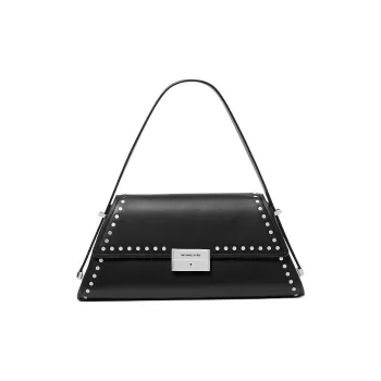 MICHAEL KORS Ludlow Leather Shoulder Bag Medium Size Women's Black