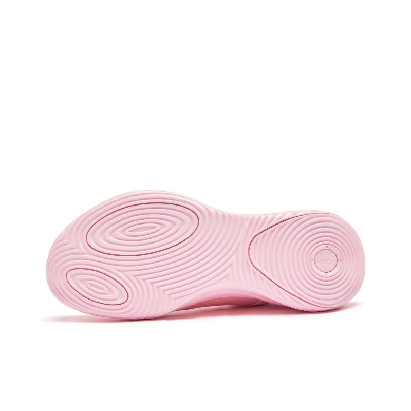 QIAODAN Cushioning Coverage Rebound Anti Twist Breathable Slip Resistant Low Top Basketball Shoes Men's Pink-4