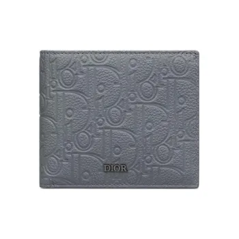 DIOR Calfskin Wallet Men's Gray