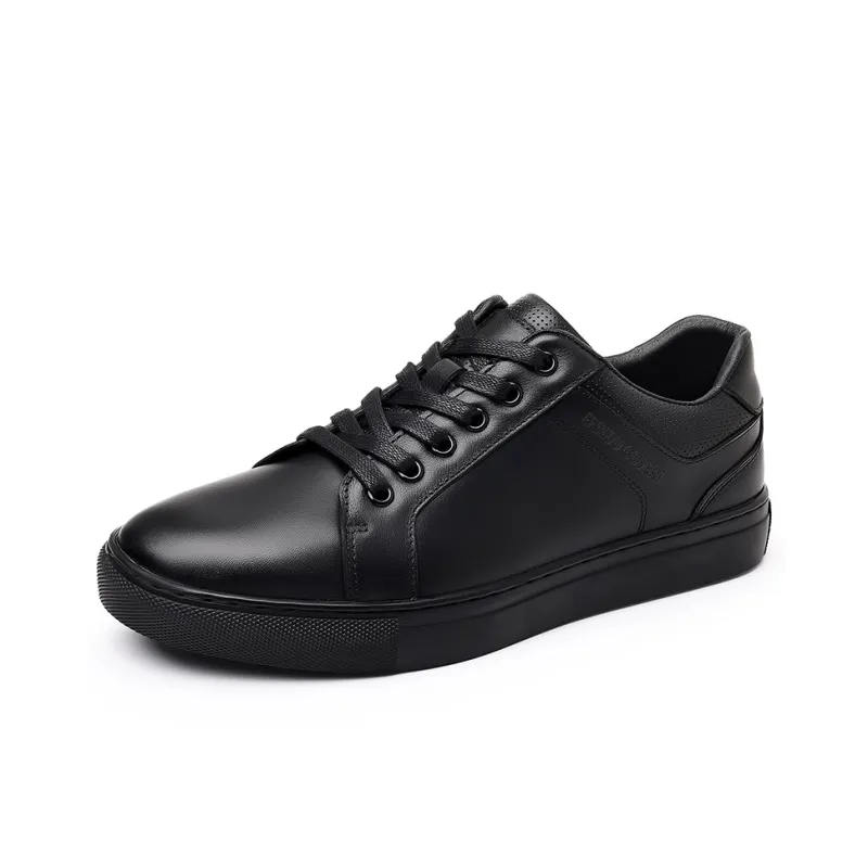 ENRICO COVERI Slip Resistant Cushioning Wear Resistant Balance Lightweight Low Top Skateboard Shoes Men's Black-0