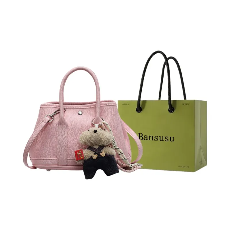 Bansusu PU Handbag Regular Women's White Brown Khaki Pink Red Black Yellow-12