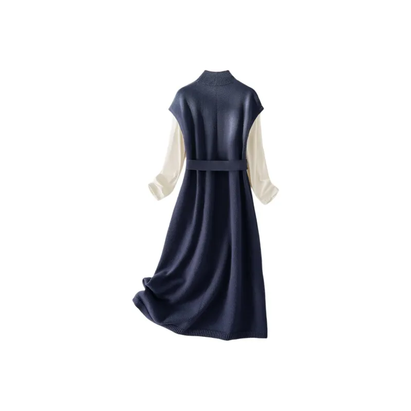 IHIMI Sleeveless Dress Women's Navy Blue-2