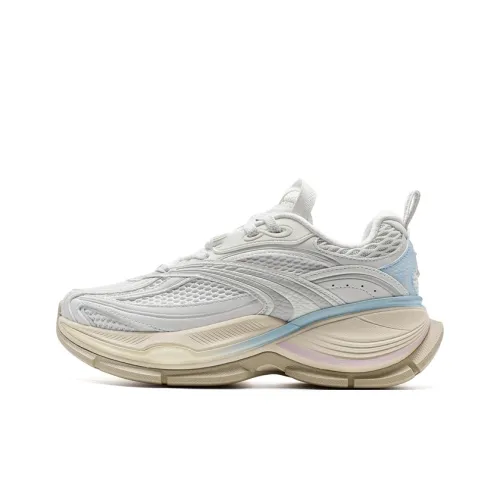 XTEP Basque 2 Casual Shoes Women's Low Top Sail White/Lunar Stone Gray/Microwave Blue