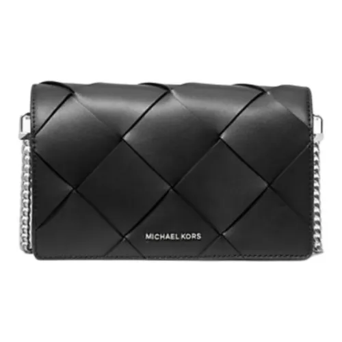 MICHAEL KORS Jet Set Leather Shoulder Bag Medium Size Women's Black