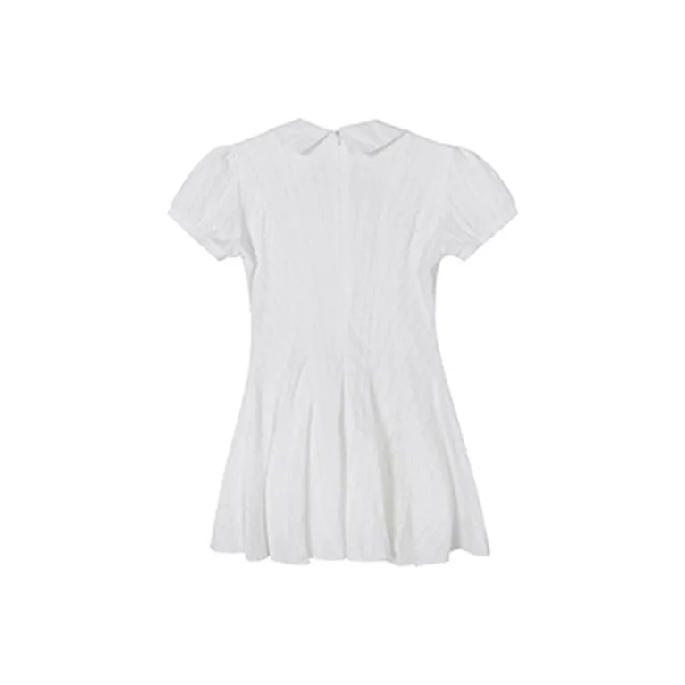ETSE Short Sleeved Dress Women's White-1