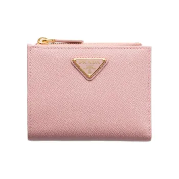 PRADA Saffiano Calfskin Wallet Small Size Women's Pink