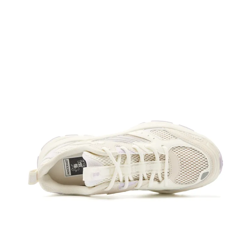 QIAODAN Wear Resistant Breathable Slip Resistant Low Top Casual Shoes Women's Beige Purple-3