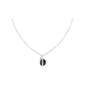 Tommy Hilfiger Stainless Steel, Onyx, Pearl Necklaces Unisex Silver