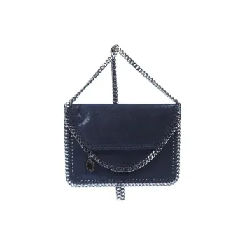 Stella McCartney PU Leather Portable Crossbody Bag, Shoulder Bag Trumpets Women's Dark Blue