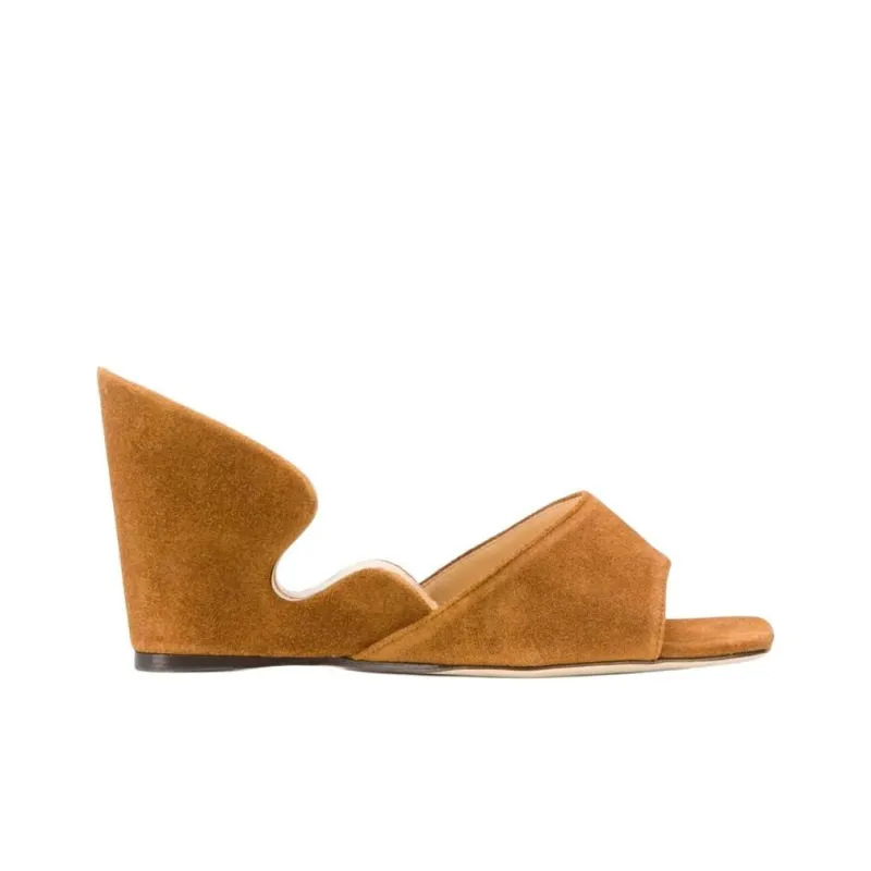 By Far Greta Suede Wedge Sandals Women's-1