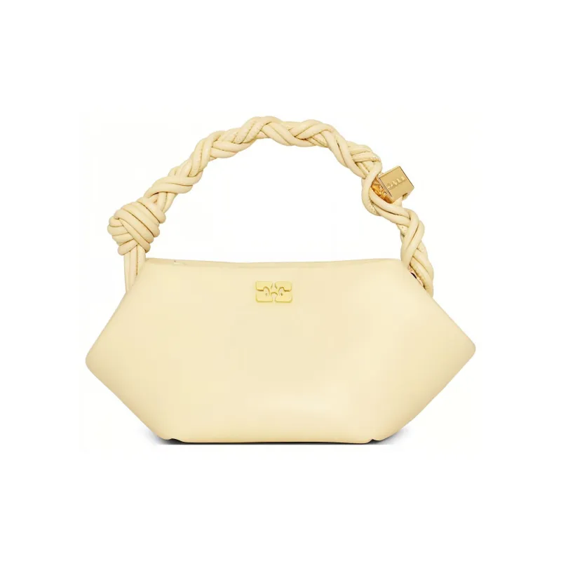 GANNI Patchwork Recycled Leather Shoulder Bag Crossbody Bag Handbag Mini Women's Yellow-0