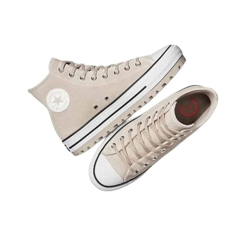 Converse Chuck Taylor All Star Anti Slip Wear Resistant High Top Skateboard Shoes Unisex Beige-2