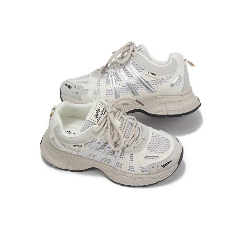Yobn Breathable Lightweight And Wear Resistant Low Top Chunky Sneakers Women's-3