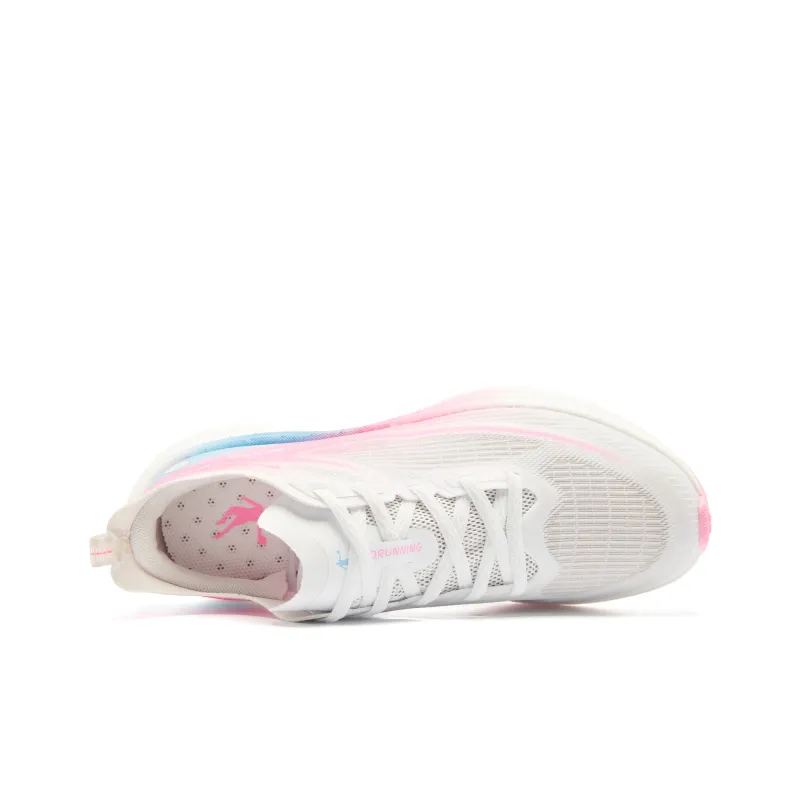 QIAODAN Light Speed 5.0PLUS Cushioned Slip Resistant Abrasion Resistant Low Top Casual Running Shoes Women's White Pink-3