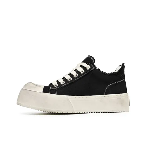 KUNGFUDEER Thread Line Collection Canvas Shoes Unisex Black
