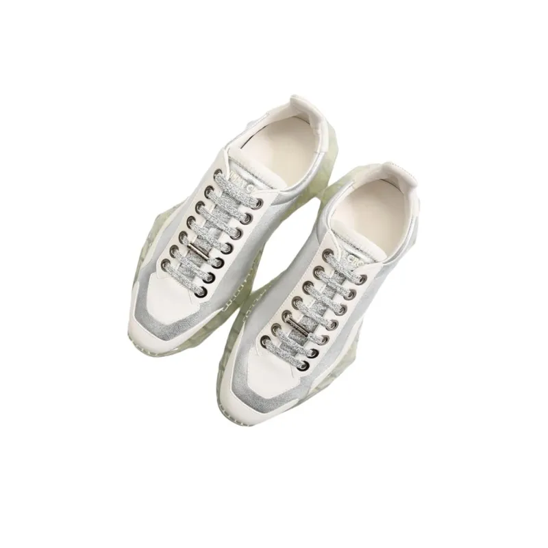 Jimmy Choo Diamond Low Top Casual Shoes Women's Silver-3