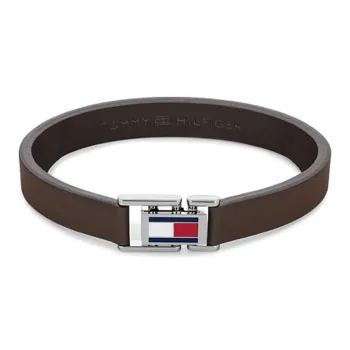 Tommy Hilfiger Leather Wristbands Men's Brown