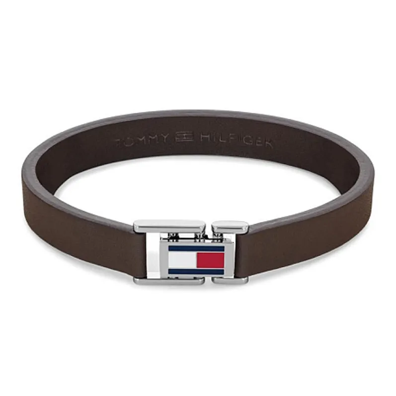 Tommy Hilfiger Leather Wristbands Men's Brown-0