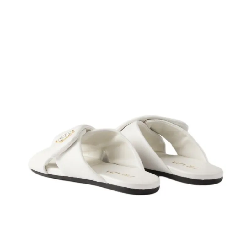 PRADA Rubber Sole Slide Slippers Women's White-4