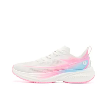 QIAODAN Light Speed 5.0PLUS Cushioned Slip Resistant Abrasion Resistant Low Top Casual Running Shoes Women's White Pink