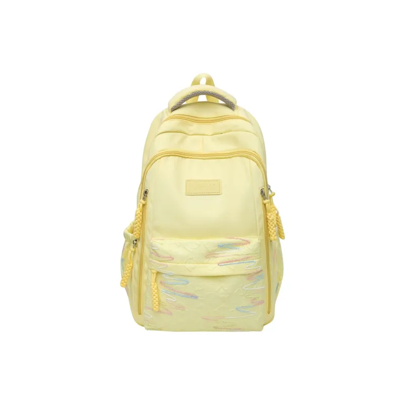 URBAN FOREST Nylon Backpack Unisex White/Black/Red/Yellow/Pink-13