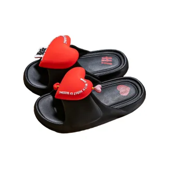 LUNNIFEIYA Heart Sniper Sweet Style Romantic Home Women's Slippers, Summer Slip Resistant Breathable Slide on Slippers