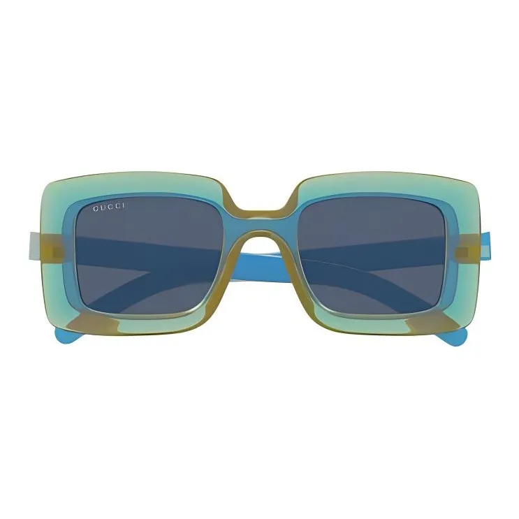 GUCCI Injection Molded Plastic Square Sunglasses Women's Blue-1
