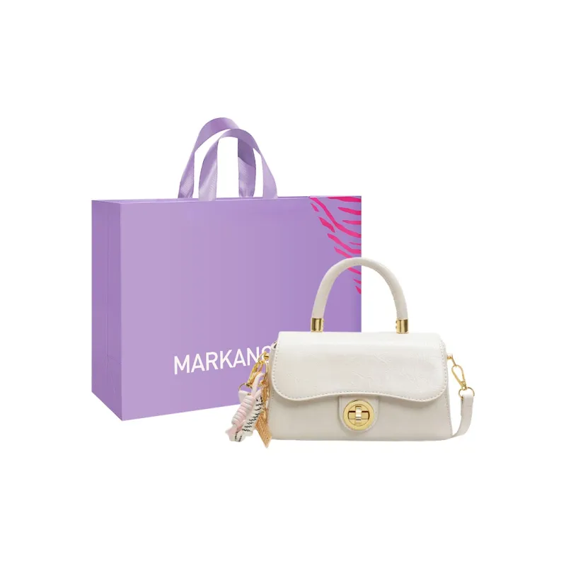 MARKANGARO Synthetic Leather Saddle Bag Regular Women's Glacier White/Night Sky/Peach Pink-8