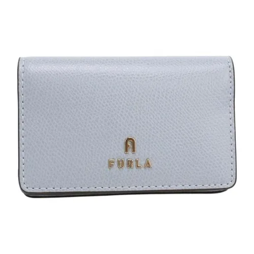 Furla Leather Card Holder Women's Light Blue & Pink
