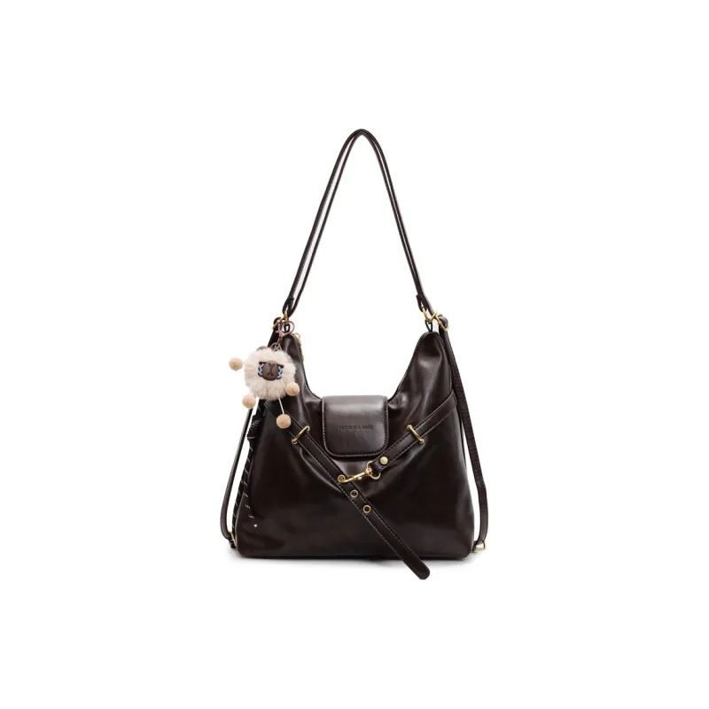 HCXK PU Crossbody One Shoulder Backpack Regular Women's Brown/Coffee/Black/White-6