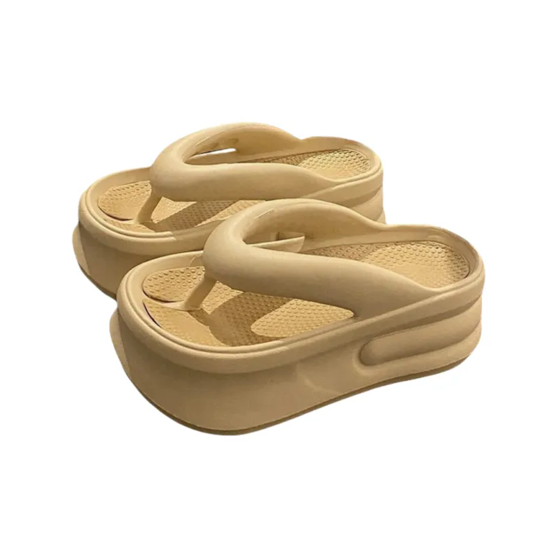 Meter Platform Height Increasing Squashy And Bouncy Feeling In Flip Flops, Summer EVA Soft Sole Versatile Slippers-4