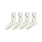[4 Pack/7A Antibacterial]4 Pairs of Embroidered Bear Gloves