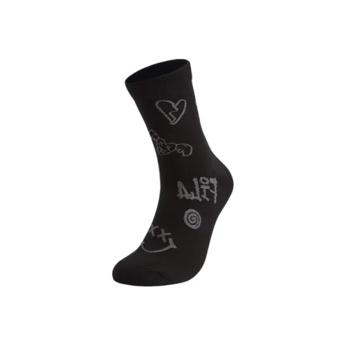 FILA FUSION x ROUND TWO SS25 Mid Calf Socks Unisex 1 Pack Pitch Black